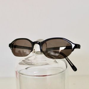 Ralph Lauren Slim Rectangle Half Frame dark gray lens sunglasses